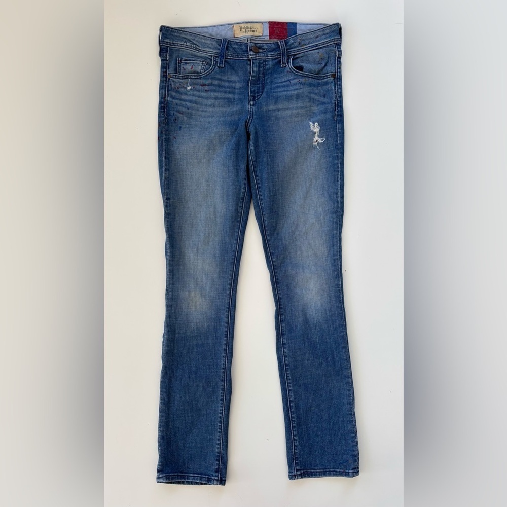 Anthropologie Holding Horses Women's Paint Splattered Skinny Jeans Size 29